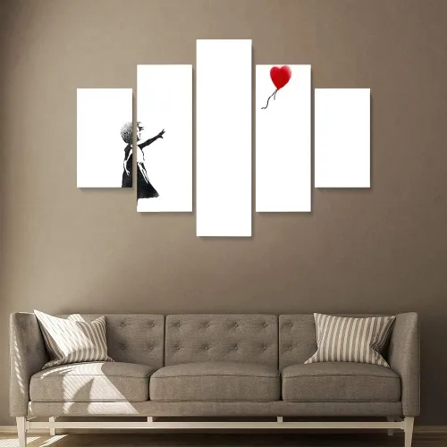 Vista 7 de Banksy Graffiti Street Art Colecciones de lienzos de arte callejero. Listo para colgar. Fabricado en Estados Unidos #FULL2
