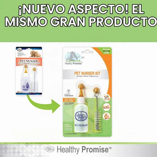 Vista 5 de Four Paws Kit de enfermería para mascotas, botella y cepillo, 2 oz