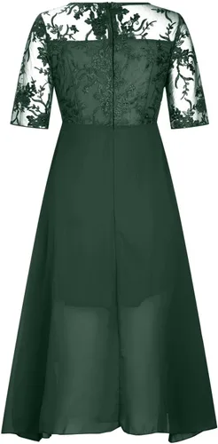 Vista 3 de YUTANRAL Vestidos de verano para mujer, manga cortasin mangas, con estampado floral, con flecos, vestido midi casual elegante y fluido para baile