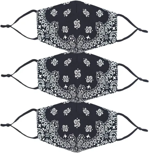 Vista 2 de Bandana de la cubierta de la cara, máscara de tela de algodón suave media cara protectora, pasamontañas de cachemira unisex de moda, Balaclava