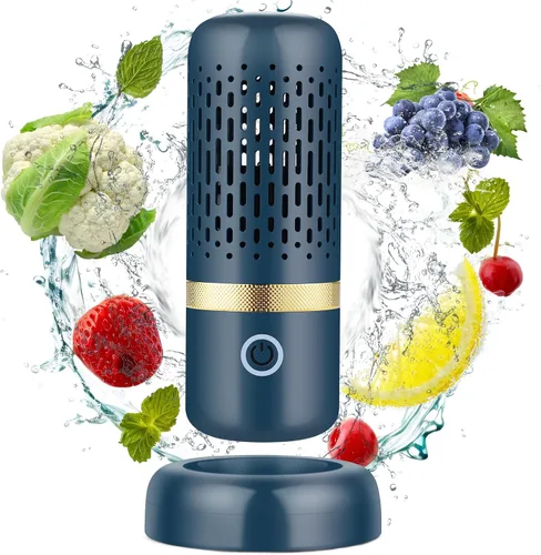 Vista 9 de Cudinham - Limpiador y Purificador de Frutas y Verduras, Máquina de Lavado con Forma de Cápsula, Tecnología de Desinfección de Iones OH para Limpiar