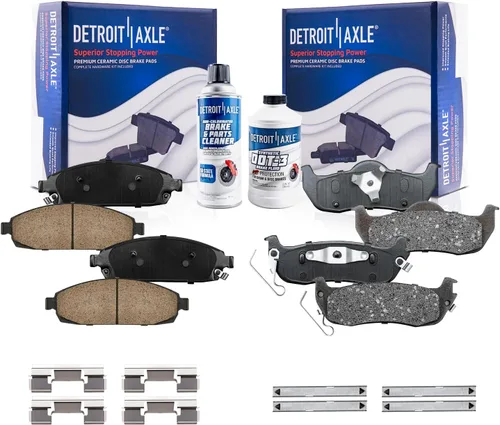 Vista 78 de Detroit Axle - Pinza de disco del lado del acompañante + pastillas de freno de cerámica de repuesto para Lexus HS250H Toyota RAV4 Prius V Scion xB