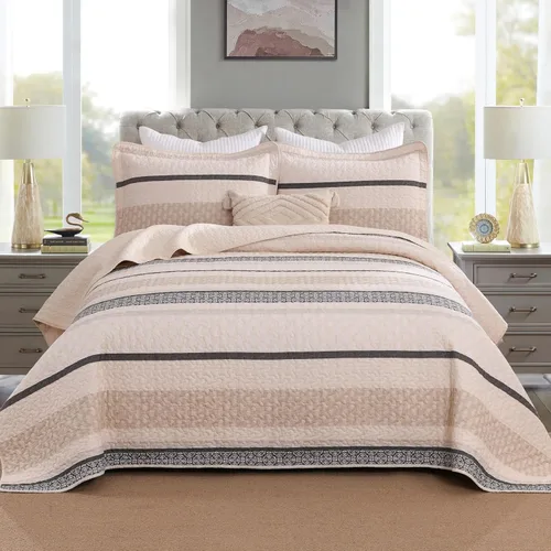 Vista 9 de Juego de ropa de cama con colcha Homzard tamaño individual - Juego de edredón 100% algodón, colcha de cama gris y azul para la cama, ropa de cama