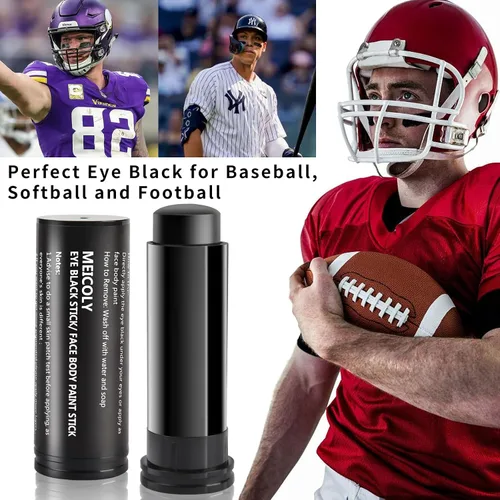 Vista 7 de MEICOLY Pintura facial negra, barra negra para ojos para deportes, béisbol, softbol, fútbol americano, lacrosse, fácil de colorear atletas
