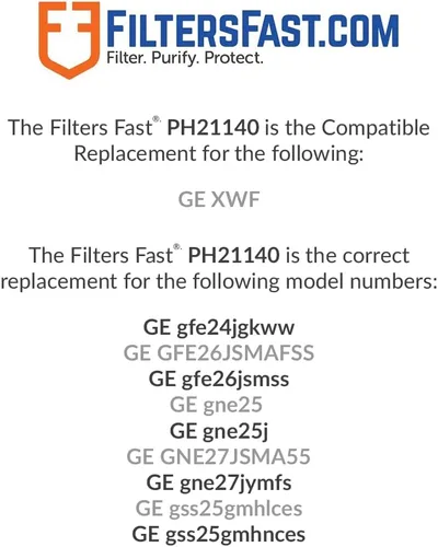 Vista 3 de Filters Fast PH21140 Reemplazo compatible para GE XWF Cartucho de filtro de agua para refrigerador Filtro de carbono para dispensador de agua
