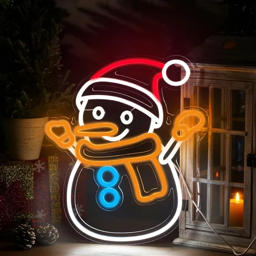 Vista 9 de Xuhal Letrero de neón de campana de Navidad, luces de neón de Navidad, señal LED iluminada por USB para decoración de pared, barra, sala de estar