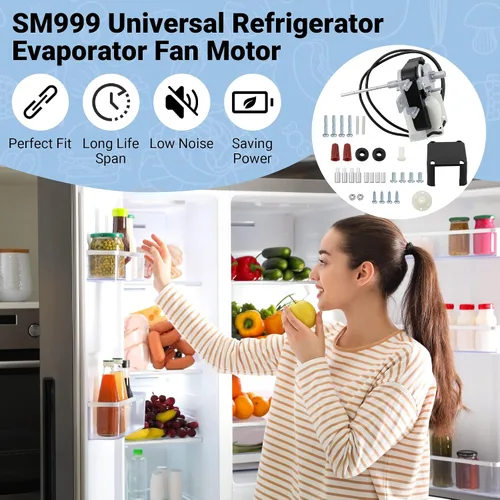 Vista 5 de AMI PARTS SM999 - Motor universal para ventilador evaporador de refrigerador compatible con refrigerador Kenmore y Frigidaire, reemplaza GEM 240