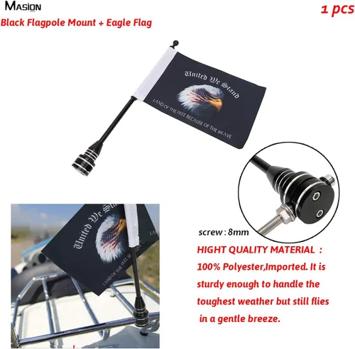 Vista 2 de Banderas de águila americana de 6 x 10 pulgadas para motocicletas, soportes de bandera y banderas, apto para Harley Honda 750 Shadow Goldwing CB VTX
