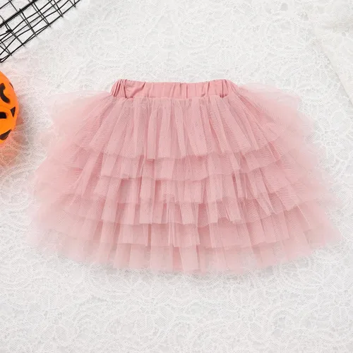 Vista 4 de AWIBMK Disfraz de esqueleto de calabaza para niñas pequeñas, camisa de esqueleto de calabaza, falda tutú, diadema, disfraz de Halloween para juego