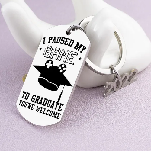 Vista 4 de Día de San Valentín para hombres y mujeres, relleno de calcetines para marido, esposa, video gamer, divertido "I Can't Pause My Game Talk", llavero