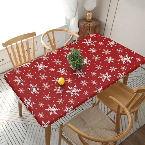 Vista 34 de Fiokroo Mantel de hojas de arce otoñales con borde elástico, mantel redondo de Acción de Gracias hoja de otoño lavable reutilizable cubierta de mesa