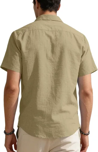 Vista 3 de RTRDE Men's Button Down Shirts Short Sleeve Lightweight Summer Casual Dress Shirts, M-3XL