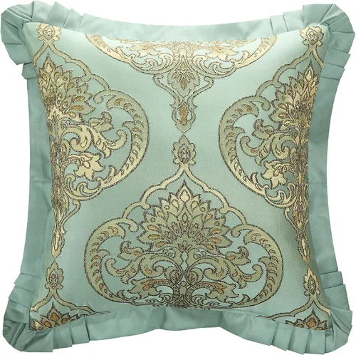 Vista 5 de Juego de ropa de cama Chic Home de 9 piezas de jacquard, incluye colcha y almohadas, Microfibra, Azul, King
