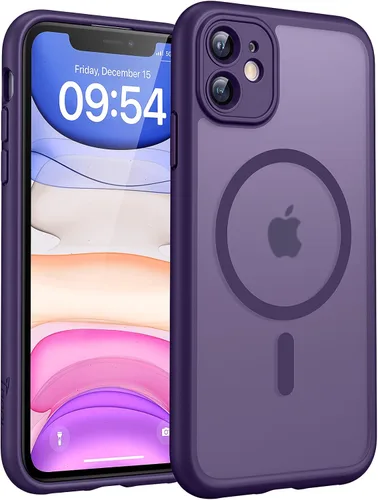 Vista 204 de TOCOL Funda para iPhone 11, compatible con Magsafe, protección completa de cámara, imanes integrados, protección contra caídas, funda translúcida