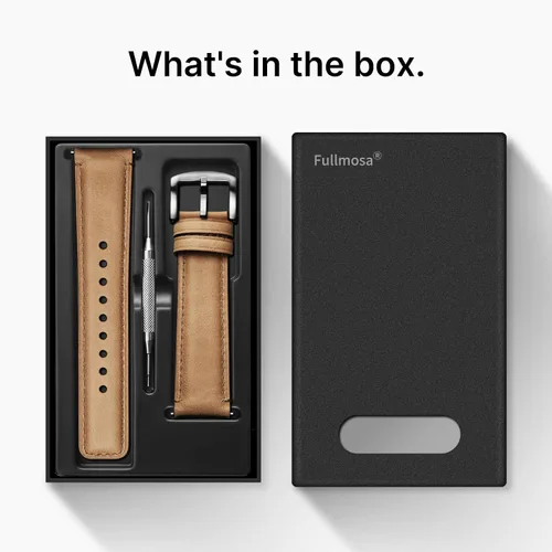 Vista 86 de Fullmosa Correa de reloj de liberación rápida de 0.866 in, 0.787 in y 0.709 in, bandas de cuero bruñido para Samsung Galaxy Watch/Garmin Watch