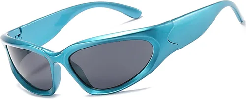 Vista 10 de LASPOR Gafas de sol deportivas envolventes para mujeres y hombres, lentes deportivos Y2K