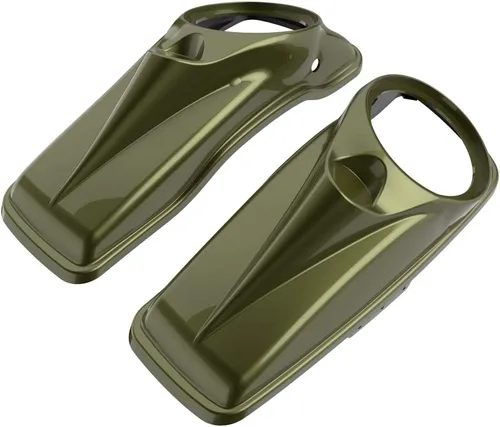 Vista 63 de Tapas para bocinas de motocicleta aptas para 2014+ Harley Touring Hard Saddle Bags - Whisky ámbar, 8 pulgadas Amber Whiskey
