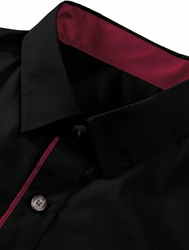 Vista 7 de JMIERR Camisa de vestir casual para hombre, camisas de manga larga con botones, camisas ajustadas de algodón