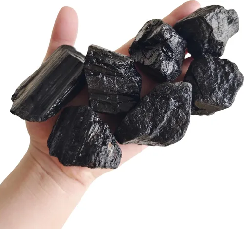 Vista 9 de Luckeeper Cristales en bruto de 0.5 libras de piedras curativas de cuarzo obsidiana negra crudo para rodar, envolver alambre, Wicca Reiki