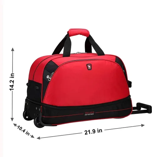 Vista 5 de OIWAS Bolsa de lona pequeña con ruedas de 22 pulgadas, maleta de equipaje de mano unisex para adultos, viajes a corto plazo, expandible de 45