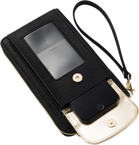 Vista 4 de Heaye Crossbody - Monedero para teléfono celular para mujer, monedero con soporte de muñeca para teléfono