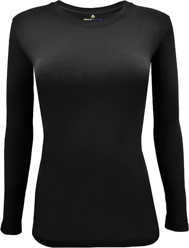 Vista 2 de Natural Uniforms Camiseta Under Scrub para mujer, cuello redondo, manga larga, paquete de 3, paquete múltiple de 3