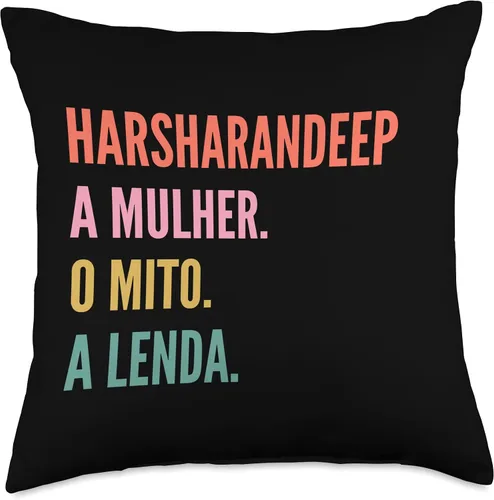 Vista 4 de Funny Portuguese First Name Design - Harsharandeep Throw Pillow