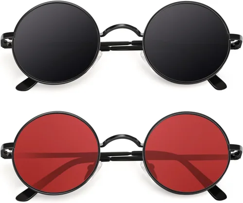 Vista 44 de CGID Gafas de sol unisex polarizadas redondas E01 Lennon
