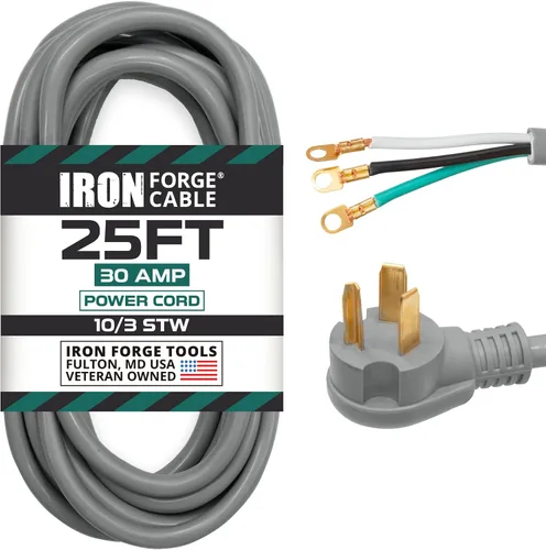Vista 7 de Adaptador de enchufe para secadora de cable Iron Forge, 4 clavijas a 3 clavijas Cable STW 10/3, NEMA 14-30R a 10-30P, 30 Amp - Para salidas