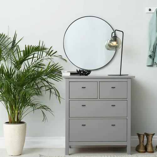 Vista 4 de Ravinte Paquete de 5 manijas de gabinete color negro mate, cuadradas, accesorios de cocina, 2 pulgadas de longitud total, tiradores de cajón