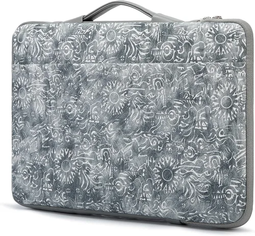 Vista 13 de Kinmac Funda protectora de piel sintética en relieve de 360° para laptop con solapa (flor de café, 15 a 15.6 pulgadas)