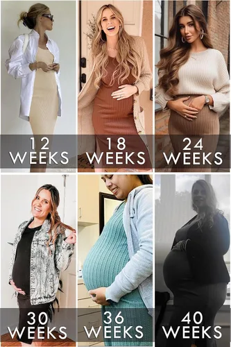 Vista 4 de Ekouaer Maternity Dress Rib Knit Long Sleeve Side Slit Bodycon Dresses Pregnancy Baby Shower Clothes S-XXL