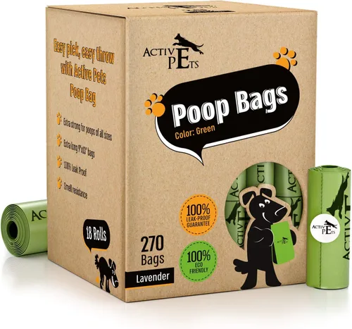 Vista 9 de Active Pets Bolsas de basura para perros extra gruesas con aroma a lavanda, a prueba de fugas y fáciles de rasgar para eliminar excrementos Negro