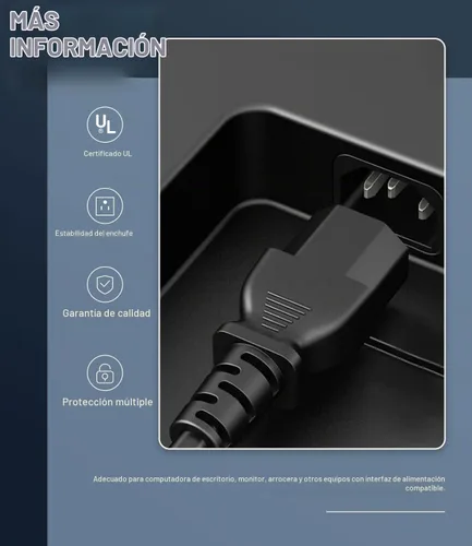 Vista 3 de Cable de alimentación de repuesto de 3 pies para electrodomésticos