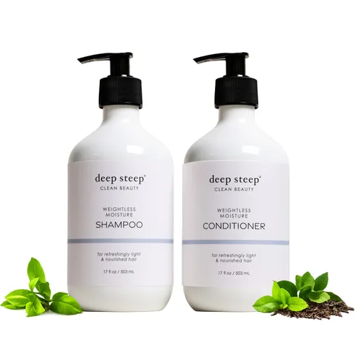 Vista 11 de Deep Steep Curl Defining Shampoo & Conditioner, 17 oz – Champú hidratante con manteca de karité, aloe vera, proteína de arroz, aceite de menta – Sin