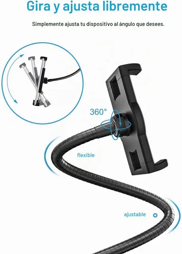 Vista 4 de Soporte para tableta, riel de asiento de automóvil o camión, cuello de cisne resistente, soporte para tablet con brazo de aluminio de 20 pulgadas