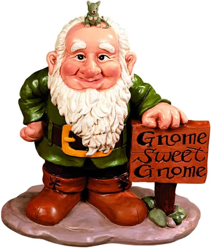 Vista 2 de Fun Express Estatua de gnomos de jardín para exteriores con 5 sombreros de temporada intercambiables, figuras de gnomos de resina para decoraciones