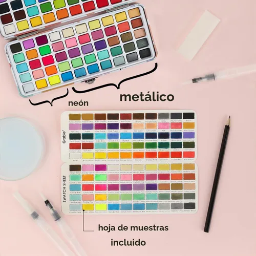 Vista 5 de Grabie Watercolor Paint Set of 100 Color with Brush Pens