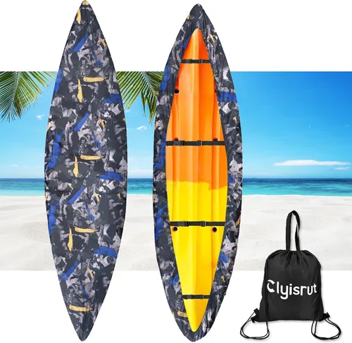 Vista 16 de Fundas impermeables para kayak de 10 a 16 pies para almacenamiento al aire libre, accesorios de cubierta de canoa, cubierta de lancha Oxford