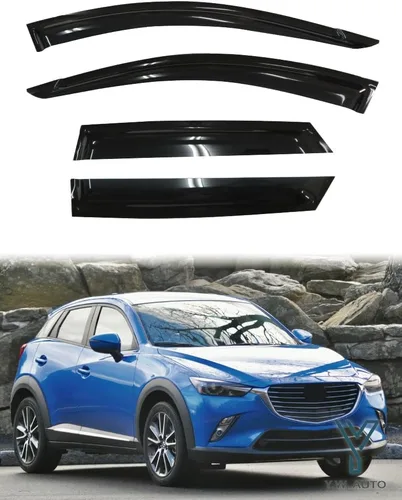 Vista 2 de Visera de ventana para Mazda CX-3 2016-On con protección contra el clima, protector contra la lluvia, deflector de ventilación