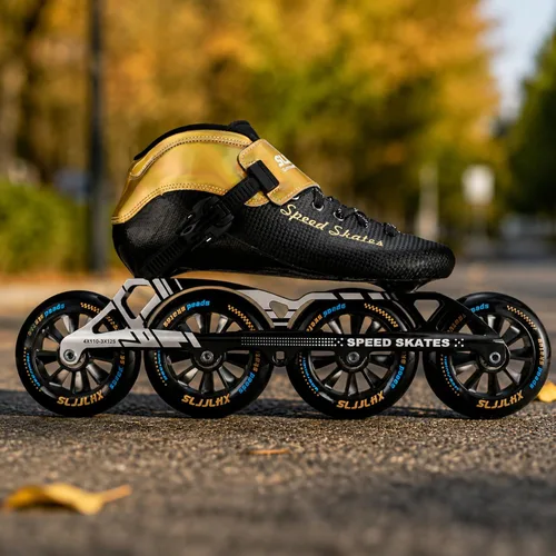 Vista 7 de Patines de velocidad en línea para adultos para hombres y mujeres, patines profesionales de fitness y carreras para adultos, patinaje de alto Negro