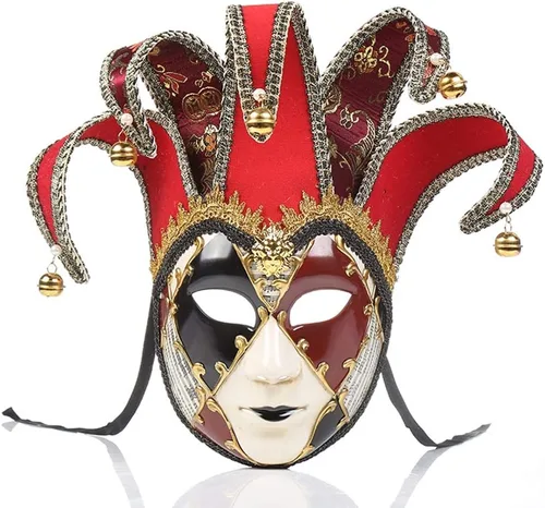 Vista 7 de Máscara veneciana de cara completa para carnaval, Mardi Gras, cosplay, Halloween, fiesta, decoración de pared