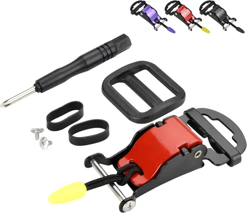 Vista 7 de Lamborsafe Kit de hebilla de liberación rápida para casco, clip de correa de barbilla para casco de motocicleta para cara completa, 3/4, medios