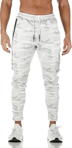 Vista 3 de MECH-ENG Pantalones deportivos para hombre Active Tack Jogger Fitness Pantalones ajustados con bolsillos con cremallera