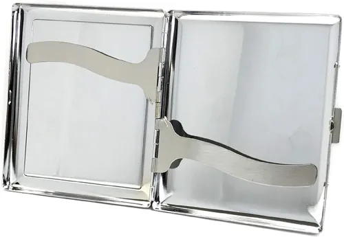 Vista 2 de 3102ST20D - Estuche para cigarrillos de metal con diseño de flores con diamantes de imitación, Plateado