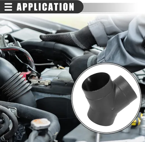Vista 2 de Motoforti Tubo de conducto de aire para calentador de coche universal de 3 vías, conector de salida en forma de Y, 75 mm, plástico, negro
