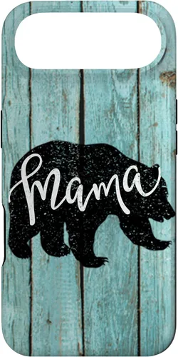 Vista 27 de Turquoise Woodgrain Rustic Farmhouse Shiplap Wood Mama Bear Case for iPhone 17
