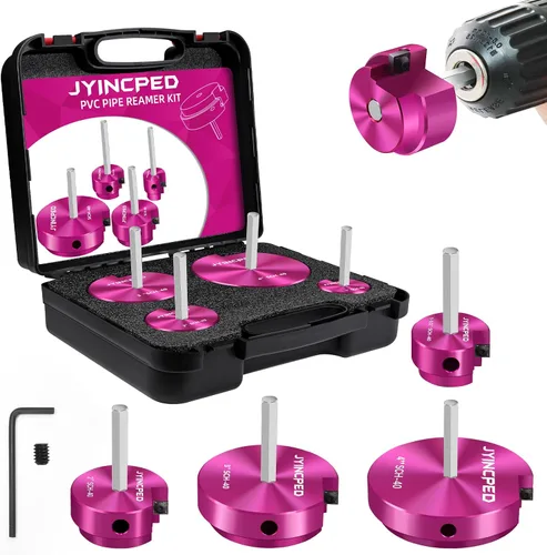 Vista 18 de Escariador de Tubería de PVC Cabezal de 1 Pulgada, Protector de Accesorios de PVC con Eje Hexagonal de 1/4 de Pulgada, Escariador de Accesorios