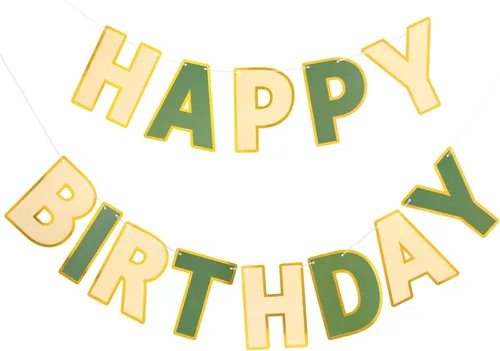 Vista 11 de Pancarta de Feliz Cumpleaños con Purpurina Negra - 9 pies Pre-Ensartada Sin Bricolaje Cartel de Fondo para Fiestas, Adultos, Niños, Mujeres
