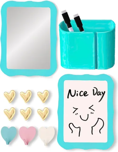 Vista 13 de Kit de accesorios de casillero negro para niñas, artículos esenciales de regreso a clases, 11 piezas, organizador de casillero para trabajo